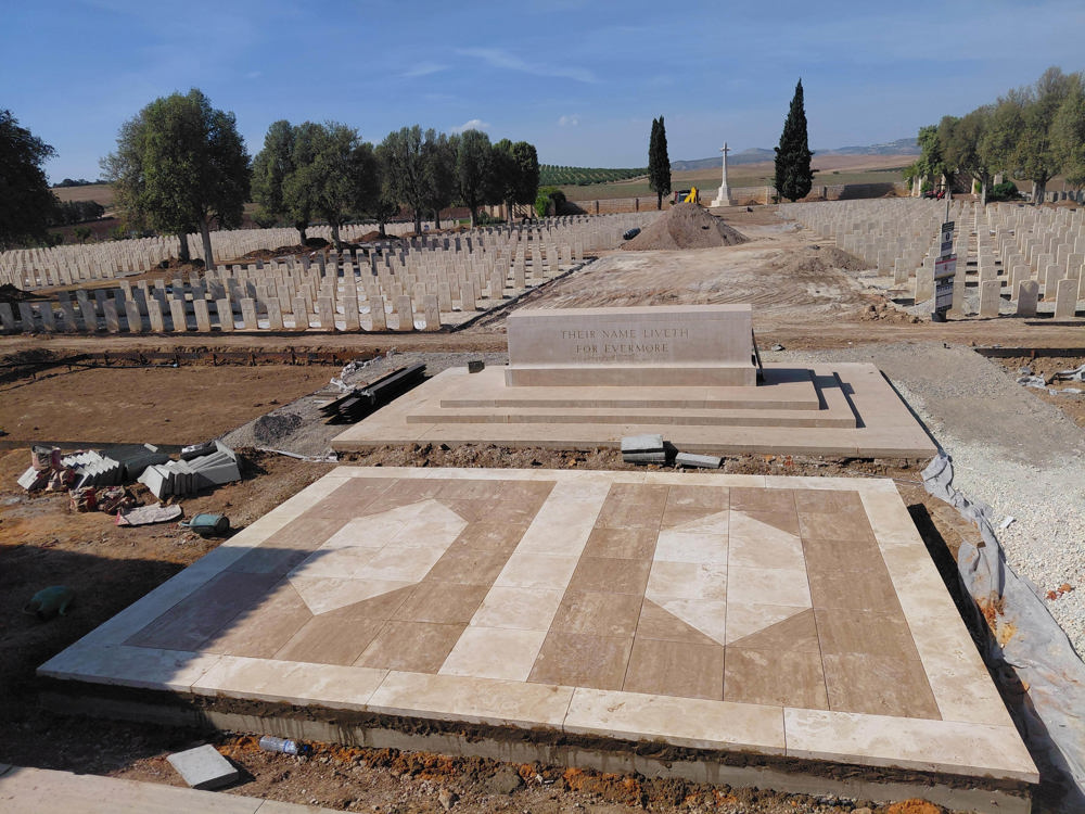Turf removal at Medjez-el-Bab War Cemetery