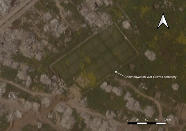 Gaza war cemetery satellite imagery