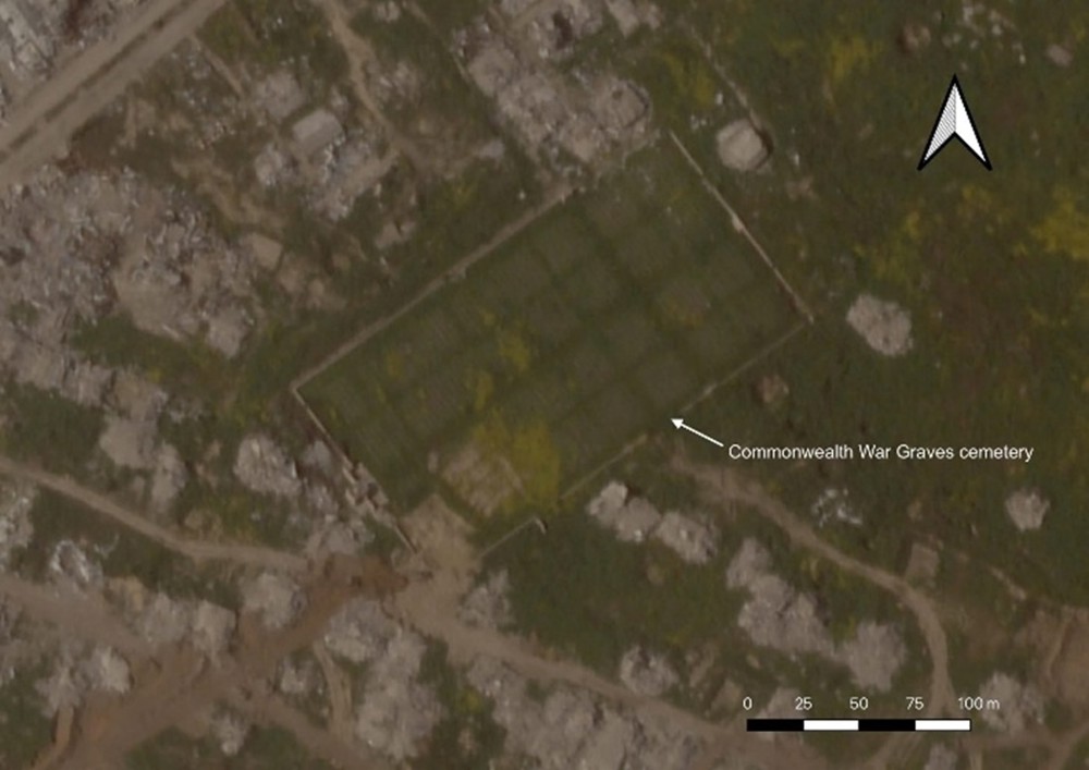 Gaza war cemetery satellite imagery