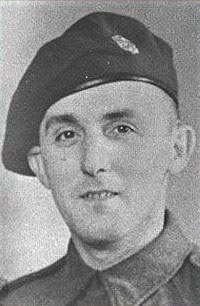 Driver Robert Claude Bondy in parachute division beret