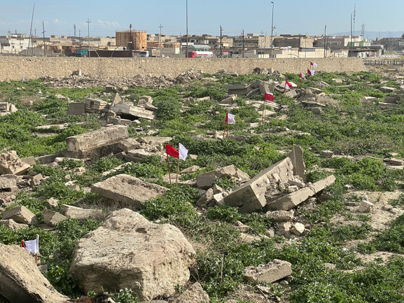 Damage at Mosul War Cemetery