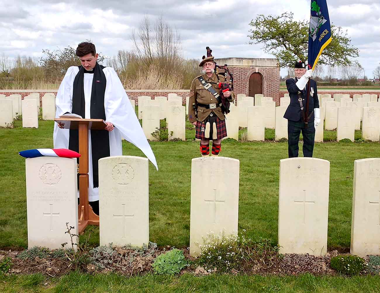 Rededication services held in France for Private Harold Stanley Harvey and Captain Cedric Hunton Daggett MC
