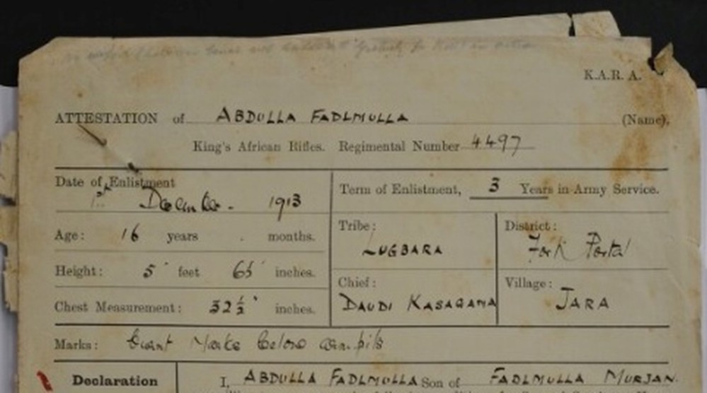 Abdulla Fadlmulla attestation papers