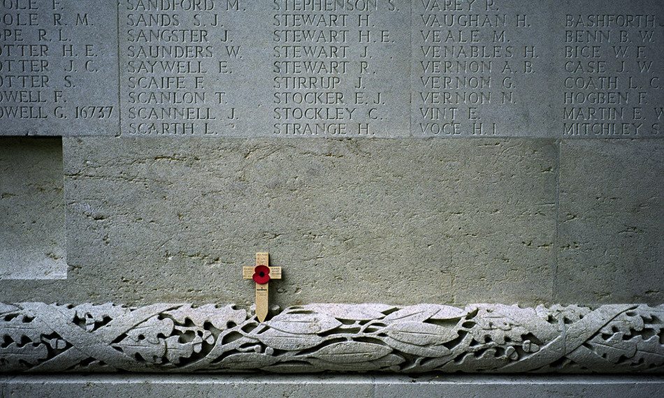 Poppy cross at Thiepval Memorial