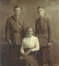 2/Lt Osborne Jones (right) with his brother David and their mother Ada