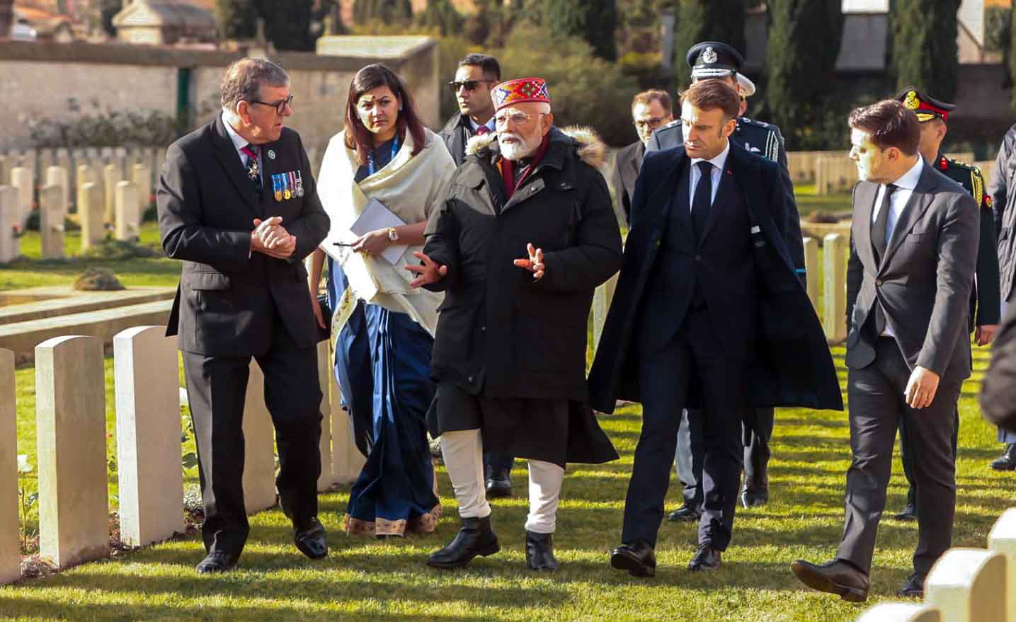 Indian Prime Minister and French President visit Mazargues War Cemetery