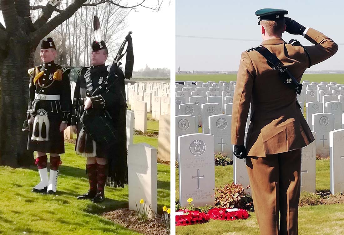 Graves of five Great War soldiers rededicated at CWGC cemeteries in France