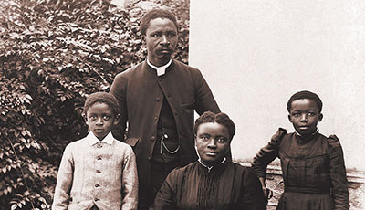 Reverend Isaac Wauchope Dyobha with his family