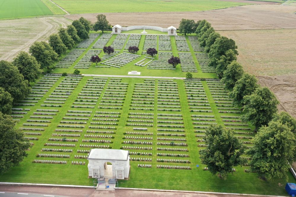 Aerial view of Serre Road Cemetery No.2