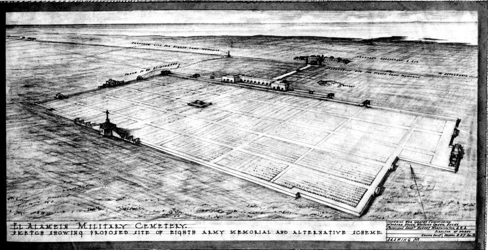 Architect's drawing of El Alamein War Cemetery, Egypt