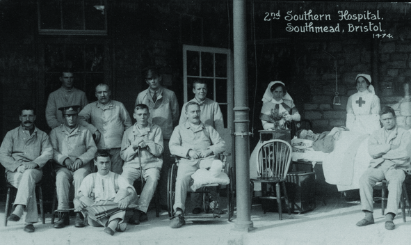 Patients and nurses at 2nd Southern General Hospital, Southmead, during the First World War. North Bristol NHT