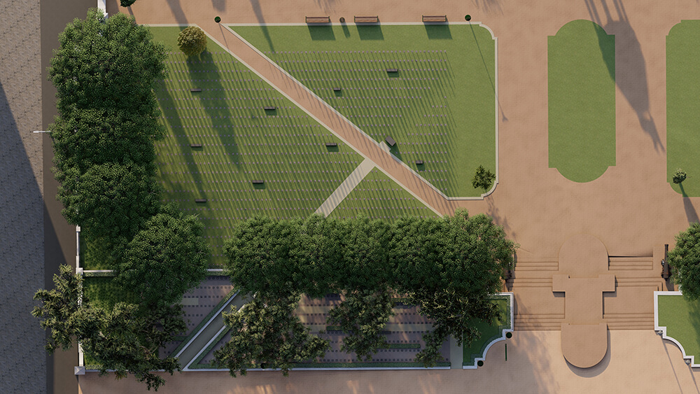 Aerial view of the Cape Town Labour Corps Memorial site