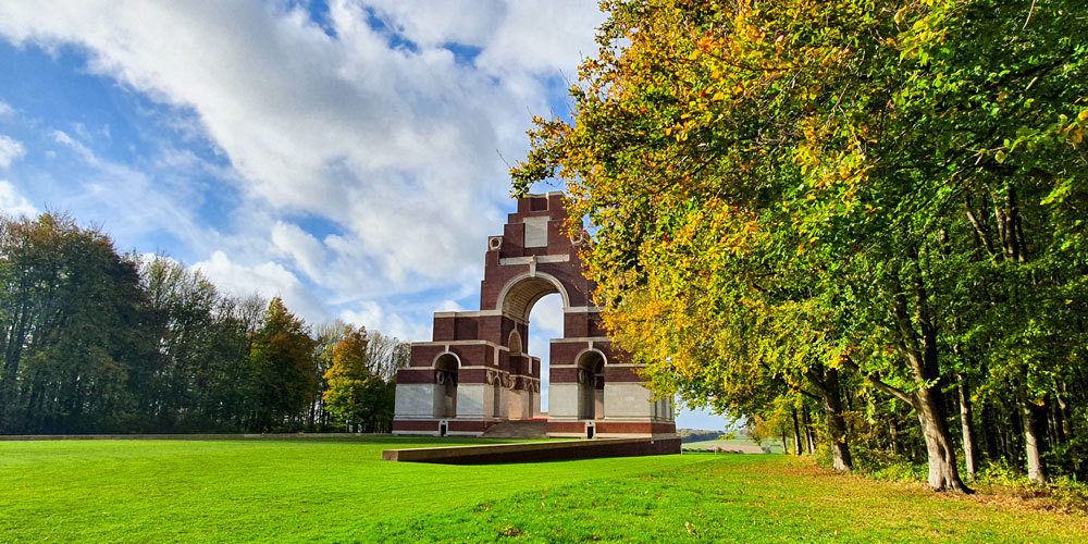 Thiepval Memorial beside trees