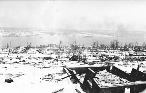 Damage to Halifax following the explosion.