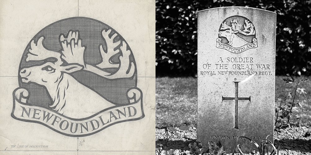 Newfoundland Cap Badge design and use on headstone