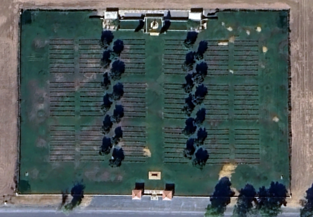 Overhead view of Medjez-el-Bab War Cemetery