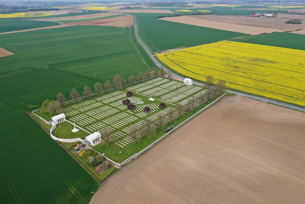 Overhead view of Serre Road Cemetery No.2