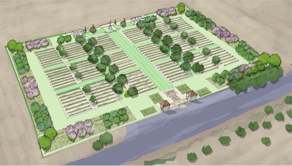 Sketch of MEdjez El Bab War Cemetery regeneration