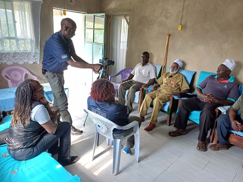 CWGC staff interviewing Kenyan WW2 veterans.