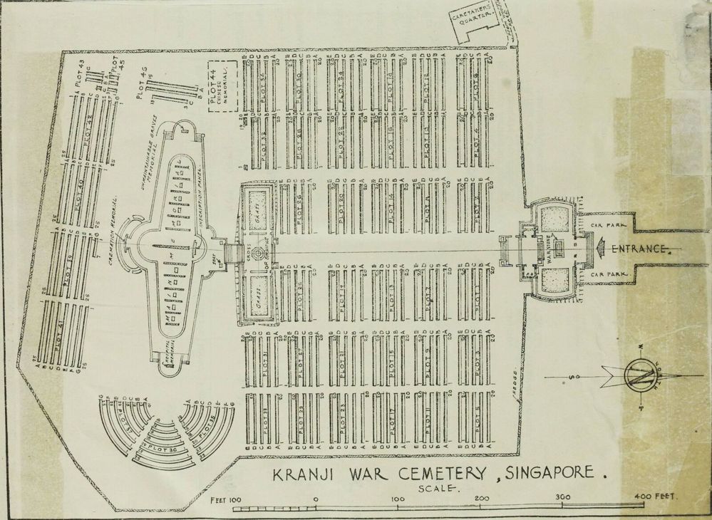 Architectural plan of Kranji War Cemetery and the Singapore Memorial