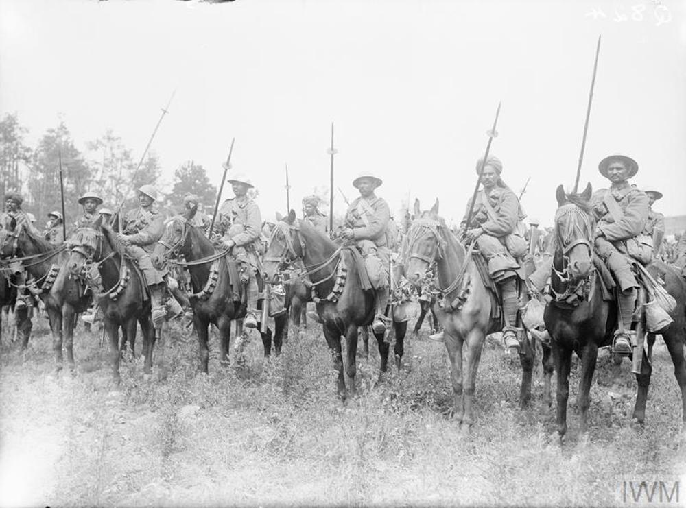 Lancers of the Deccan Horse arrayed for inspection during the Battle of the Somme.