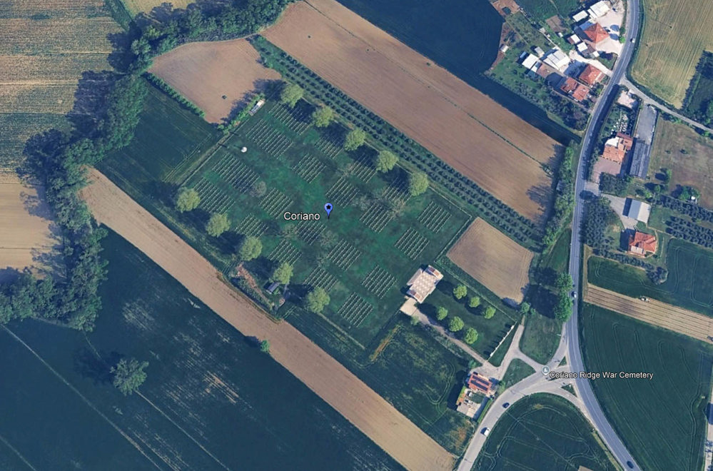 Coriano Ridge War Cemetery from the Air
