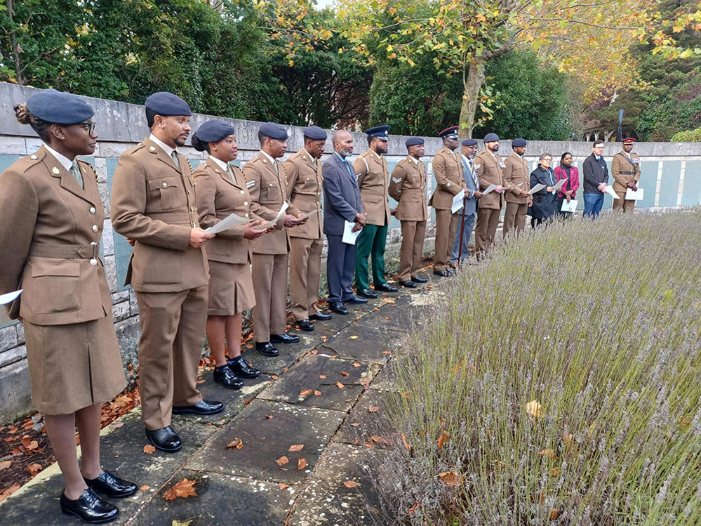 Black British Army personnel at Southampton Hollybrooke Memorial.