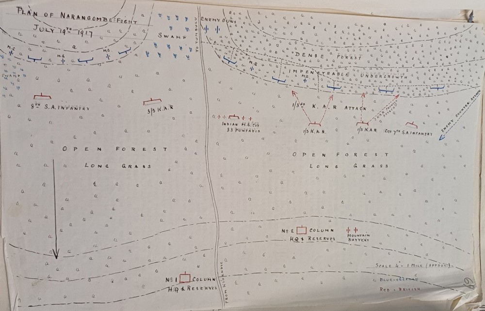 Sketch map of Narungombe Fight