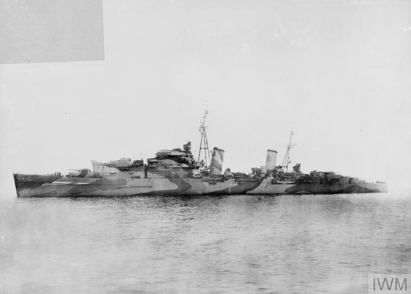 WW1 war ship HMS Charybdis at sea.