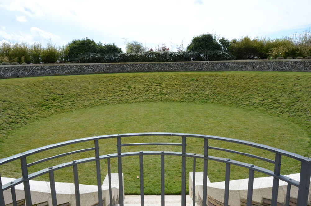 View of Zivy Crater Cemetery from the central staircase.