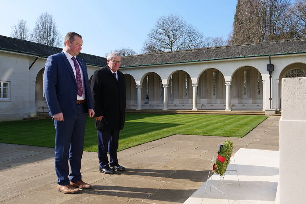 VAC laying a wreath at Runnymede Memorial