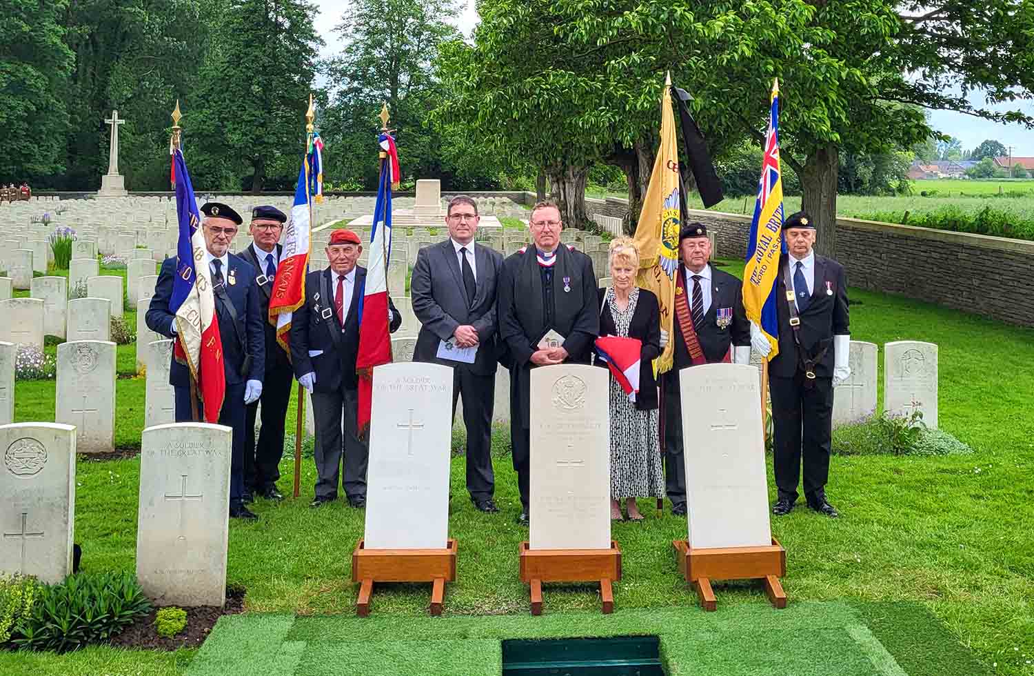 First World War officer from the Cheshire Regiment and two unknown soldiers laid to rest in France