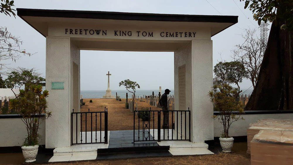 Freetown King Tom Cemetery entryway.