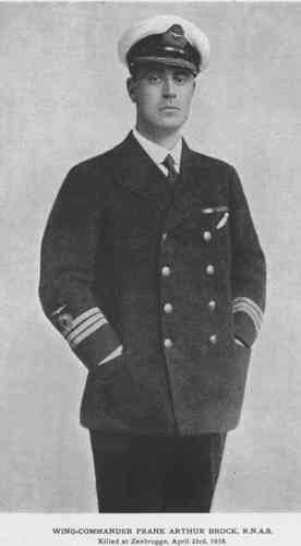 Black and white portrait photograph of Wing Commander Frank Brock in his Royal Nay Air Service uniform.