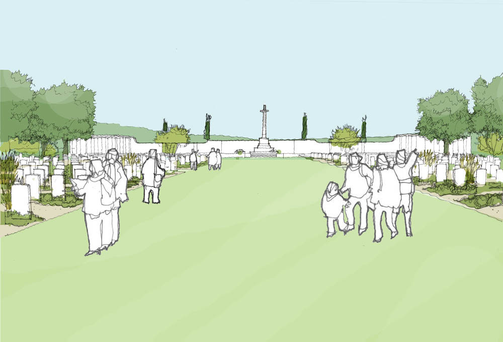 Sketch of MEdjez El Bab War Cemetery regeneration