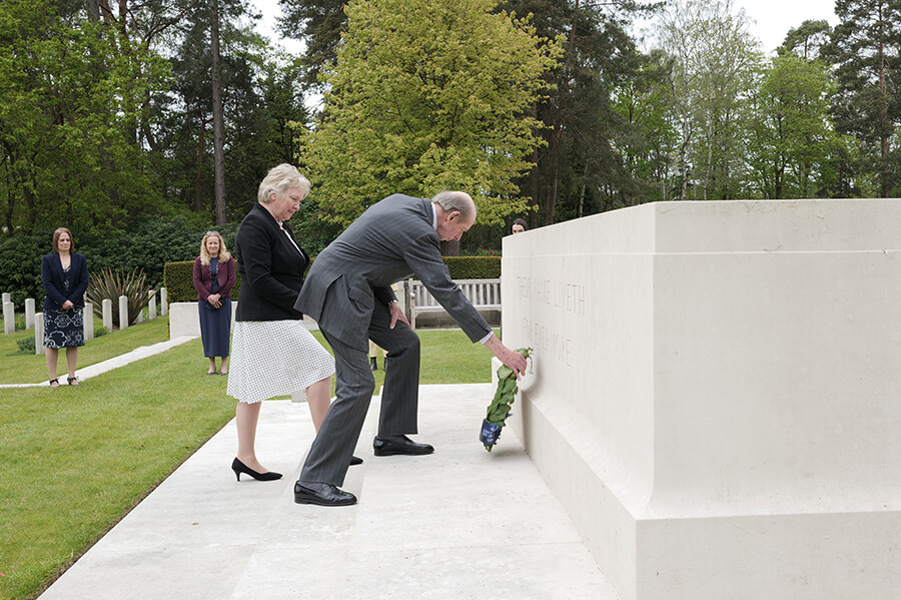 HRH Duke of Kent lays a wreath at Brookwood Military Cemetery