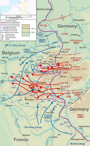 Map of German operations during the Battle of the Bulge