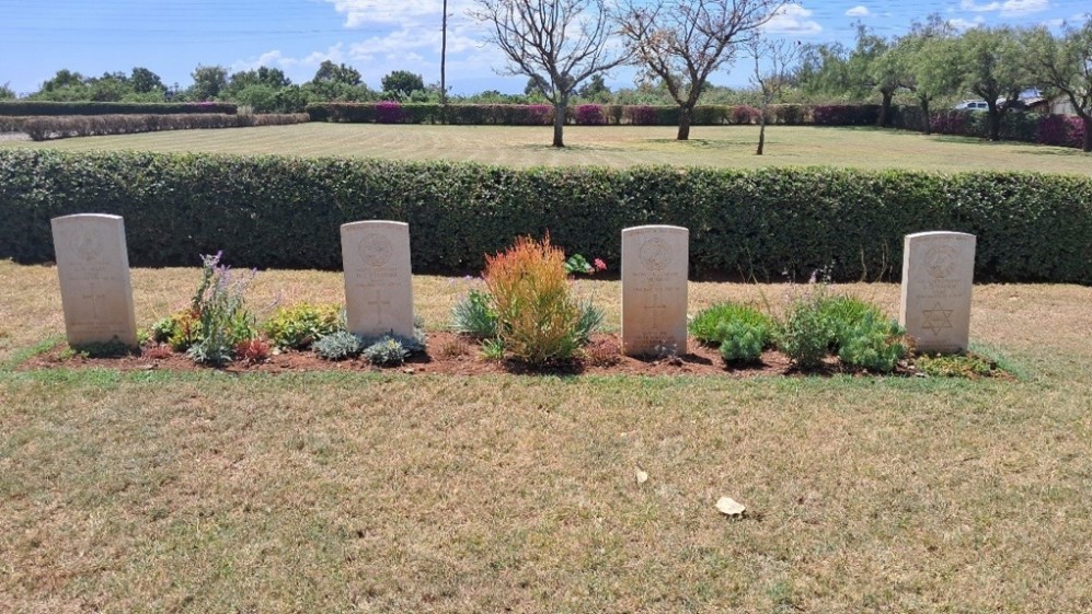 Airmen's headstones at Nanyuki War Cemetery, Kenya