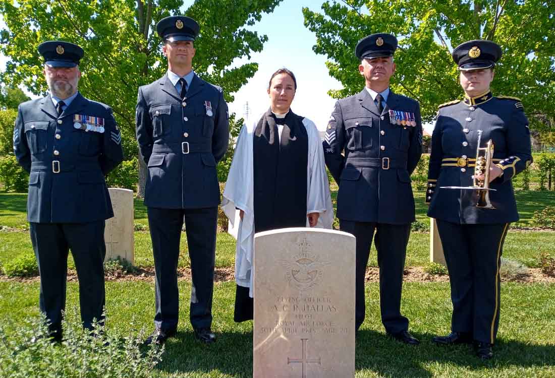 Blessing ceremony for World War Two Flying Officer Arnold George Raymond Hallas in Italy