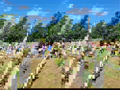 School visit to a cemetery