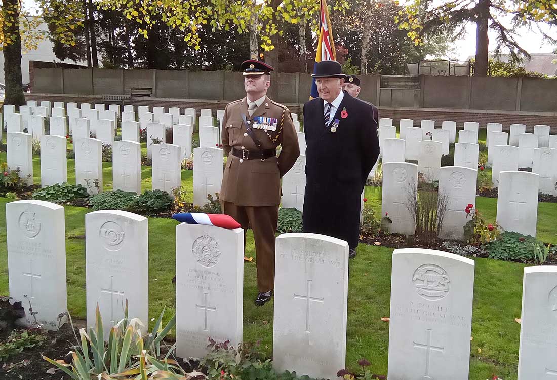 Rededication Service for Corporal Gilbert Willcocks at Ypres Reservoir Cemetery, Belgium
