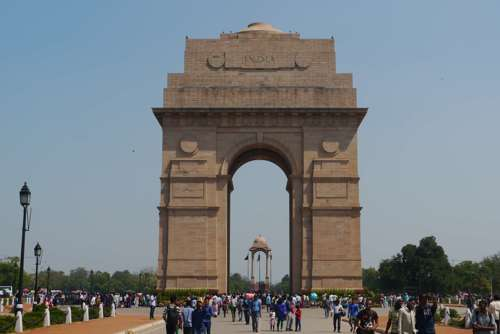 Delhi Gate surrounded by people