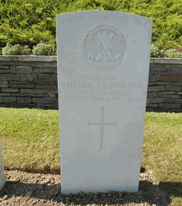 Headstone of The Hon F Bowes-Lyon