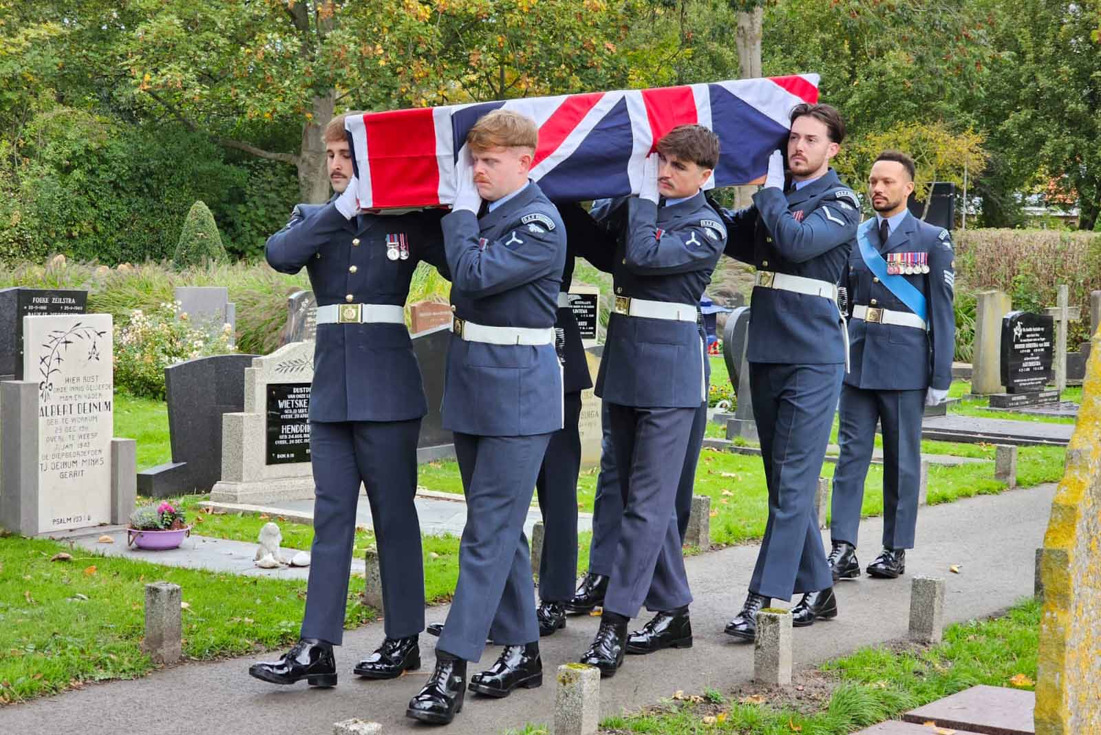 Three crew members of RAF Lancaster ED603 buried in The Netherlands
