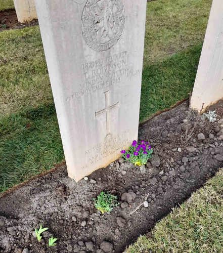 A headstone at Cassino