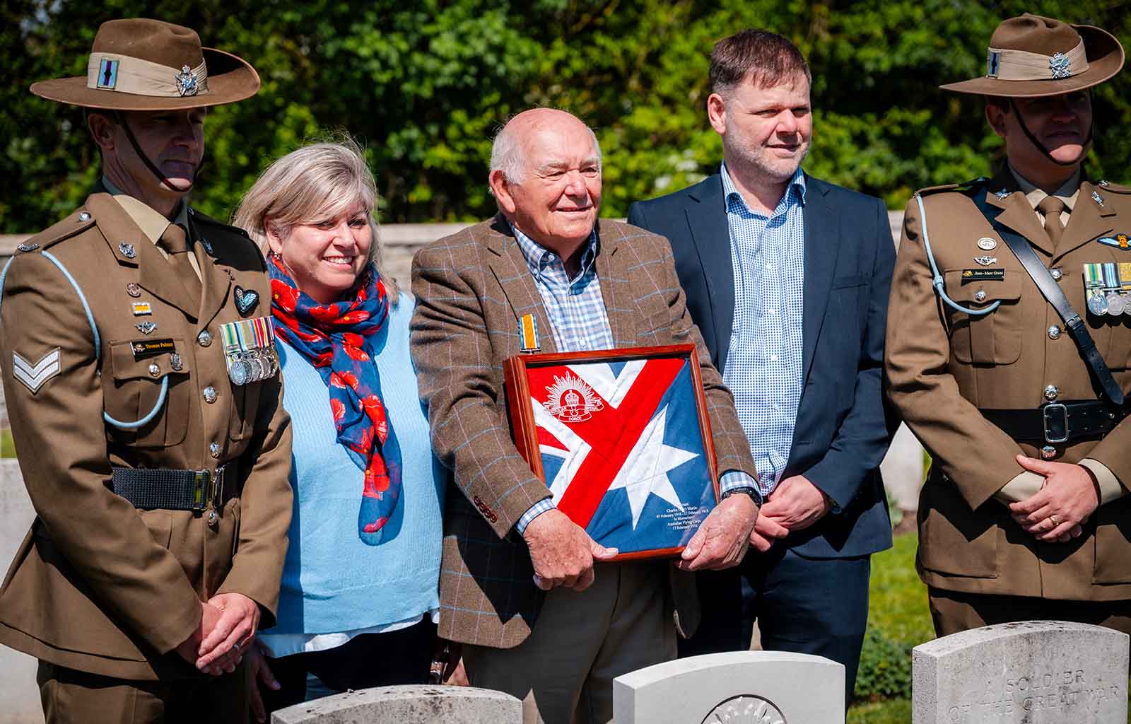 Fallen Australian First World War aviator's grave rededicated in France