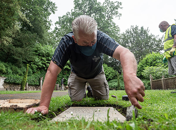 War cemetery restored in a country garden