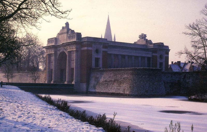 Ypres (Menin Gate) Memorial in the snow