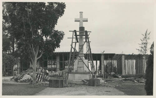 Scaffolding on a cross of sacrifice