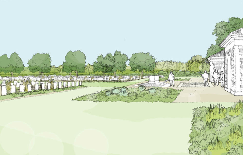Sketch of MEdjez El Bab War Cemetery regeneration